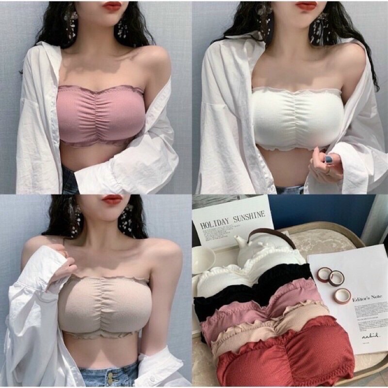 HotÁo bra quây cài sau cotton tăm bèo nhún cực xinh