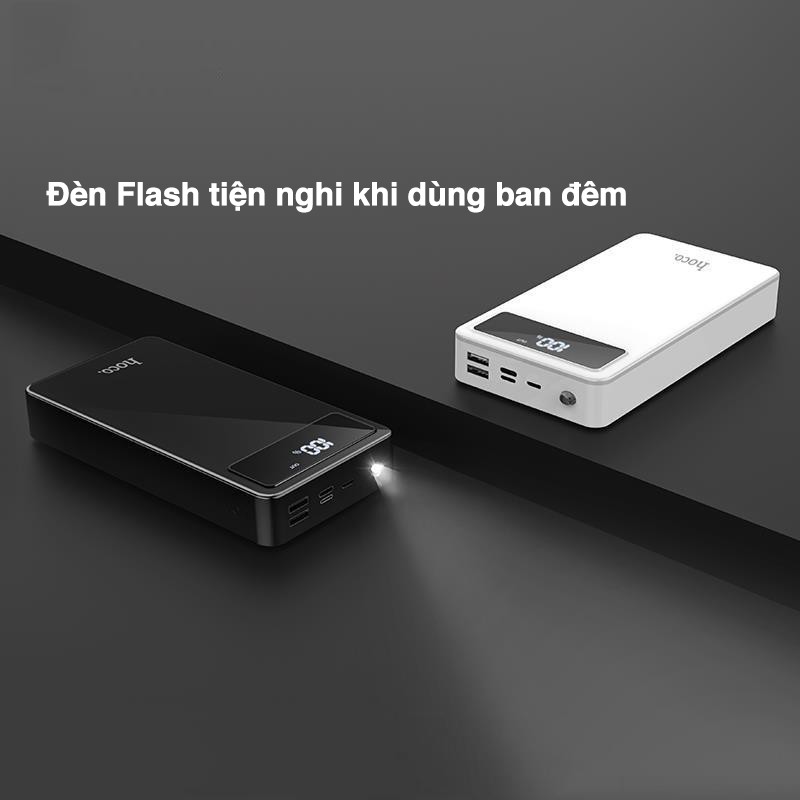 Pin sạc dự phòng Hoco DB119 dung lượng khủng 40000mAh sạc nhanh 2 cổng USB 5V/2A Max tích hợp đèn pin, màn hình LCD