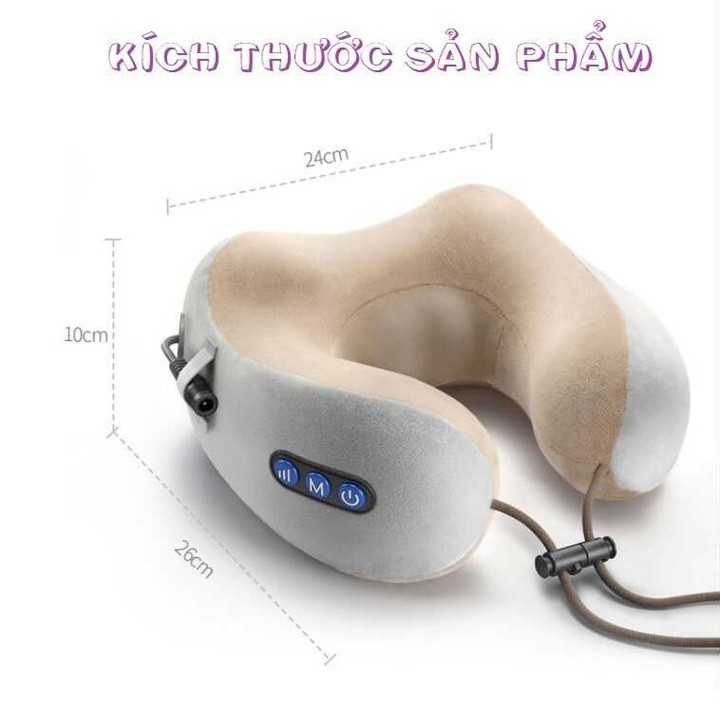 Gối Massage Cổ vai gáy hồng ngoại U-SHAPED Chính Hãng – Gối Mát Xa 3 chế độ cao cấp, tiện lợi mang theo