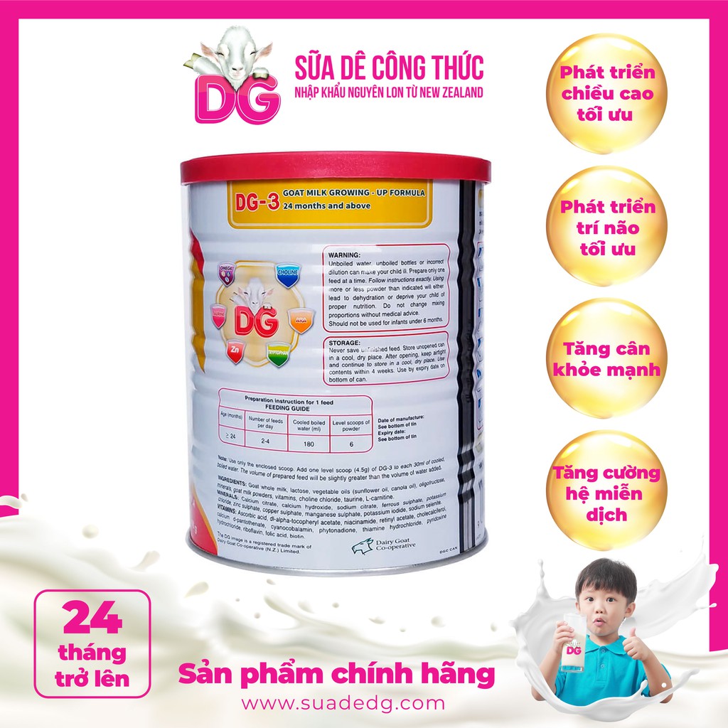 [Date 03/2022] Sữa Dê DG-3 💖CHÍNH HÃNG💖 nhập khẩu nguyên lon từ NewZealand 400g