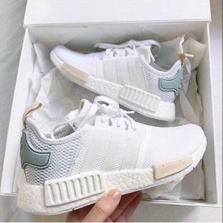 : giày nmd trắng gót xanh 36 - 39