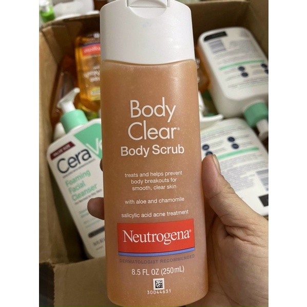 Sữa tắm và tẩy da chết neutrogena body clear body wash &amp; body Scrub &amp; pink grapefruit 250ml