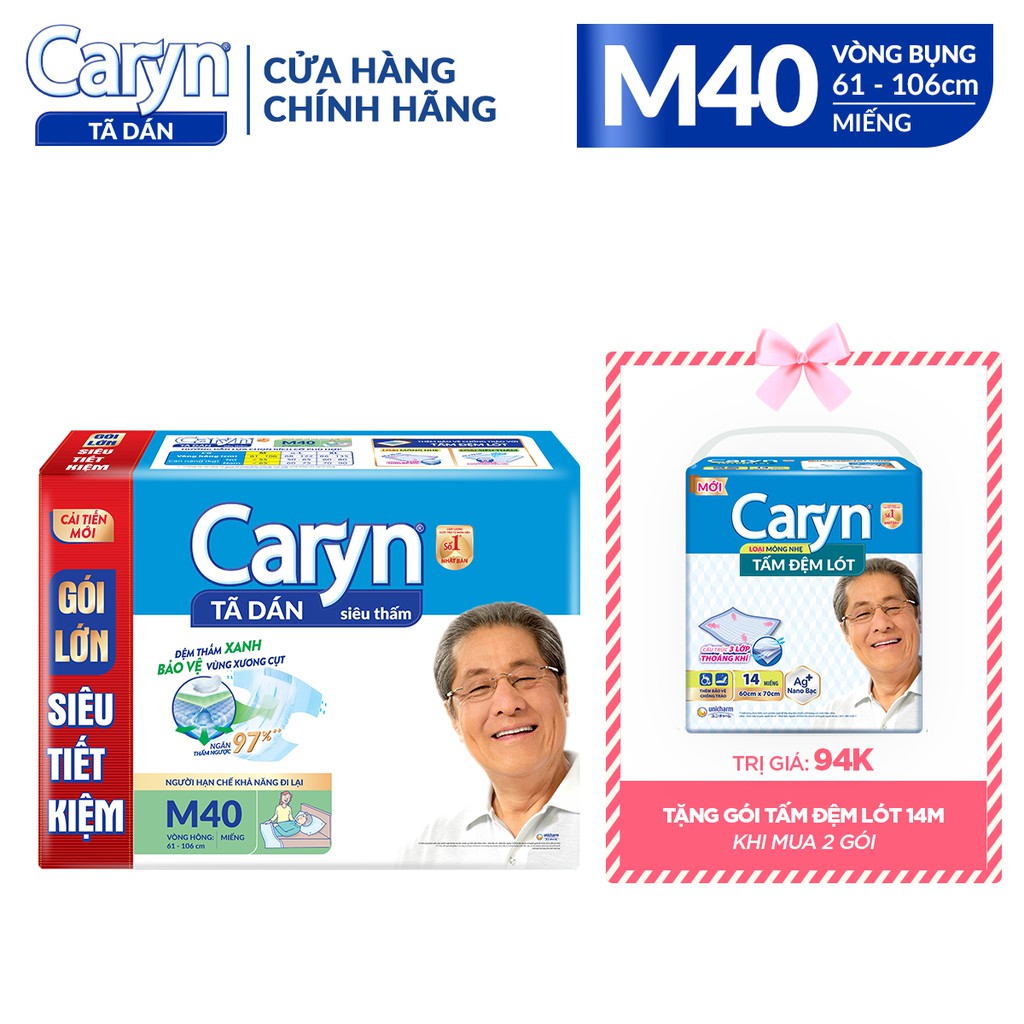 TẢ DÁN NGƯỜI LỚN CARYN SIZE M 40 MIẾNG