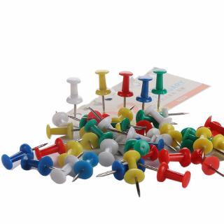 Hộp đinh ghim bảng nhựa, đinh ghim mũ nhọn nhiều màu sắc cho bảng nhựa