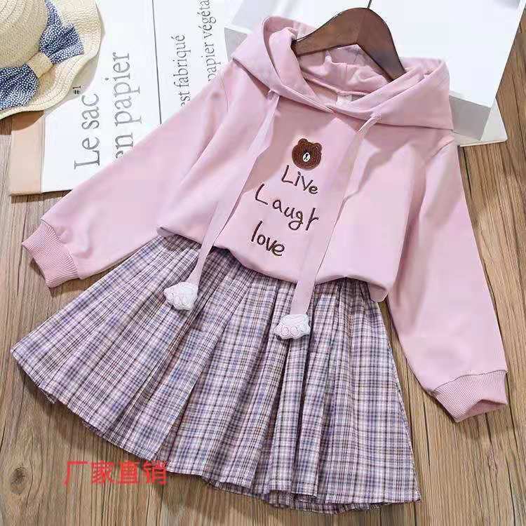Set Áo Sweatshirt Kèm Chân Váy Cho Bé Gái