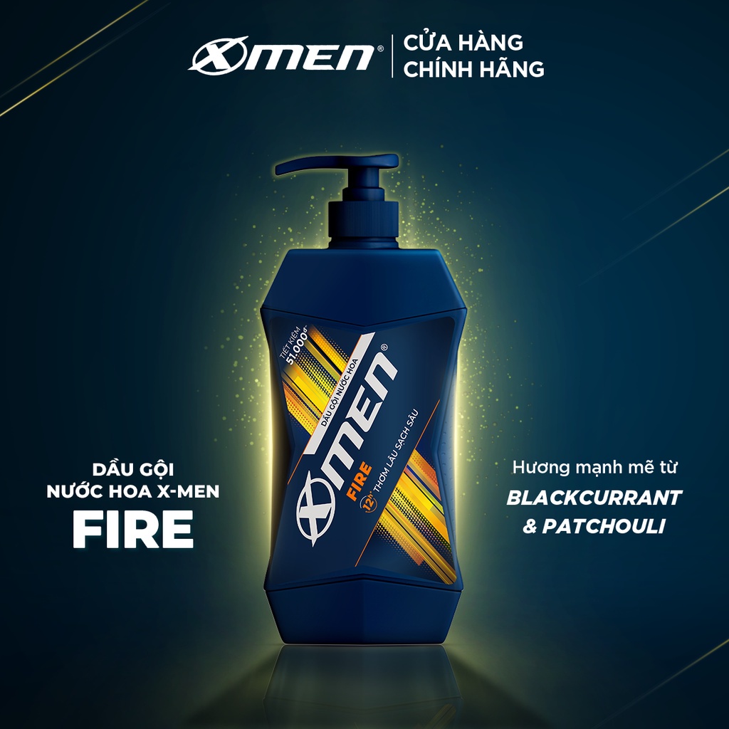 [Mua 1 tặng 1] Dầu Gội X-Men Nước hoa Fire 650G +tặng sữa tắm xmen nước hoa Fire 150g