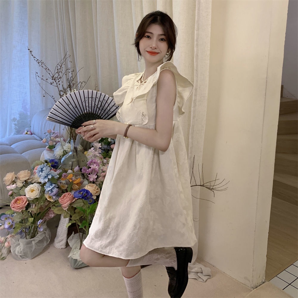 Váy babydoll Đầm Dáng Chữ A Đính Nơ Phong Cách Hàn Quốc Thời Trang Mùa Hè Mới Cho Nữ