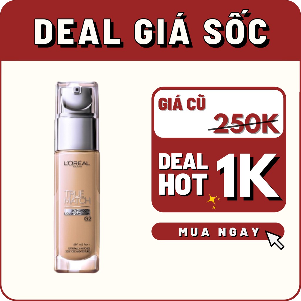 [DEAL 1K] Kem nền Loreal 🔸LÂU TRÔI CHE PHỦ CAO🔸 True Match SPF 16 PA++