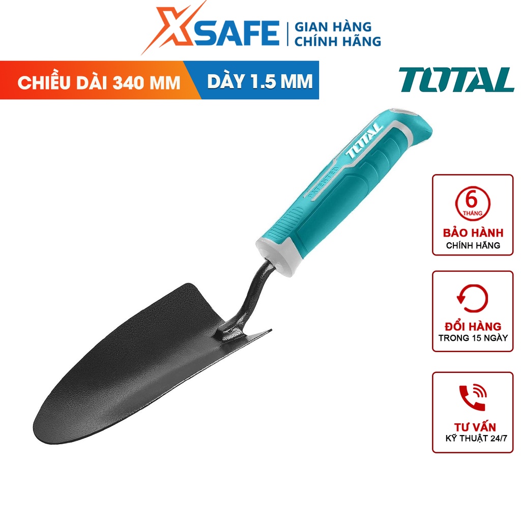 Xẻng xúc đất làm vườn 340mm TOTAL THFTT858 chất liệu thép carbon, chiều dài 340mm, chiều rộng 85mm - CHÍNH HÃNG