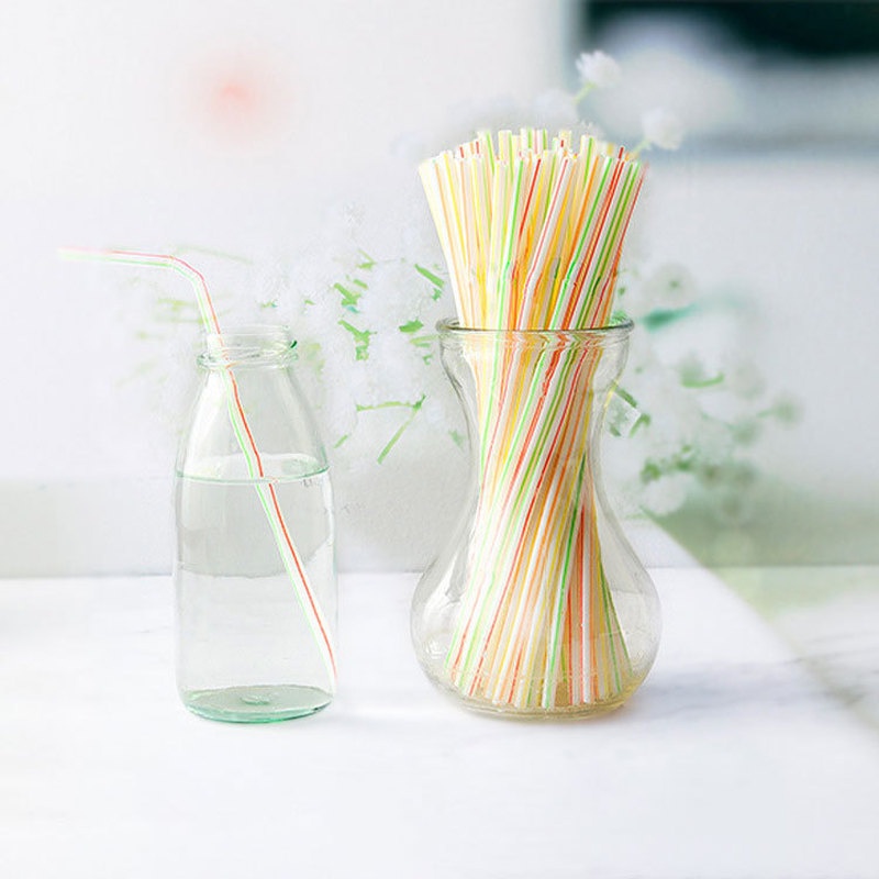 Set 100 ống hút nhựa Ossayi sử dụng một lần tiện dụng cho các bữa tiệc