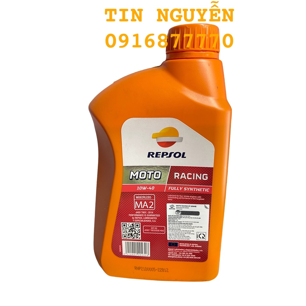 Nhớt Repsol Racing 10W40 tổng hợp toàn phần 1 Lit