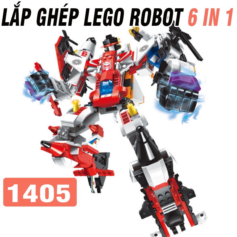 Bộ lắp ghép lego mô hình robot 6 trong 1 đồ chơi lắp ráp trẻ em