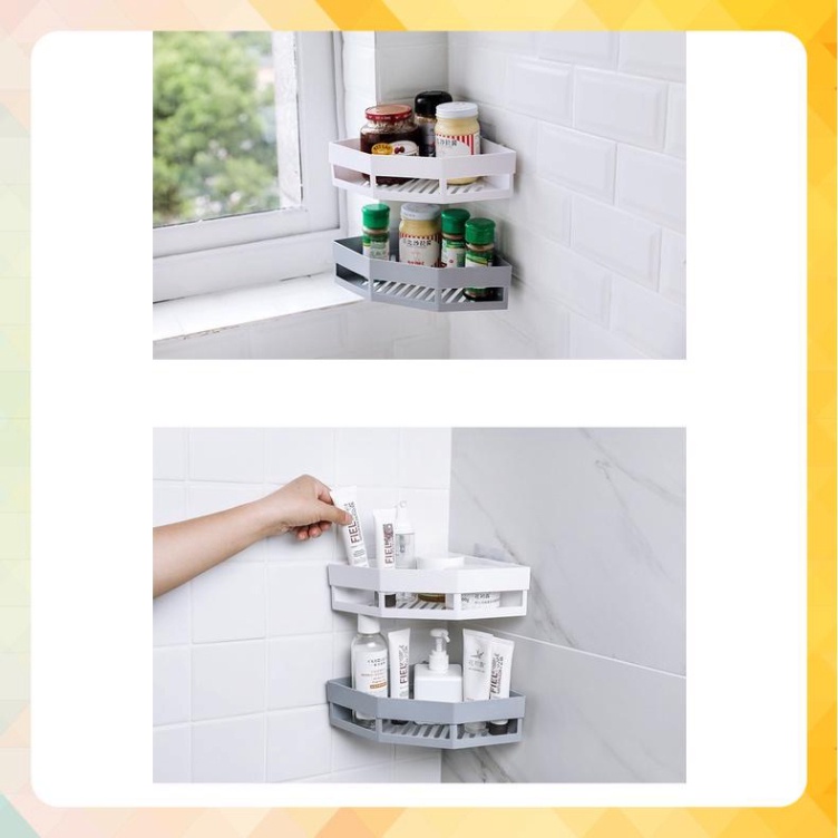 Kệ Góc Nhựa Đựng Đồ Nhà Tắm - Kệ Dán Góc Tường Đựng Đồ Tiện Dụng