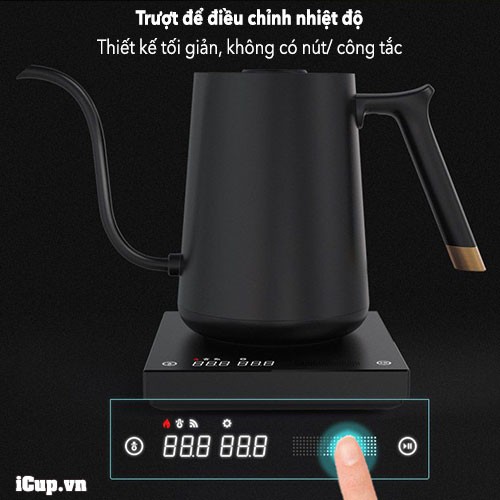 Ấm đun và rót pha cà phê Timemore Black Electric Kettle 800ml – Touch Temperature Control