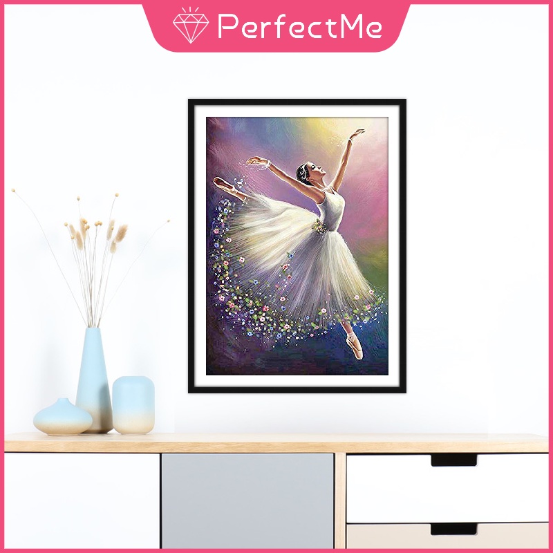 Bộ tranh đính đá 5D tự làm hình cô gái múa ba lê 30x40cm