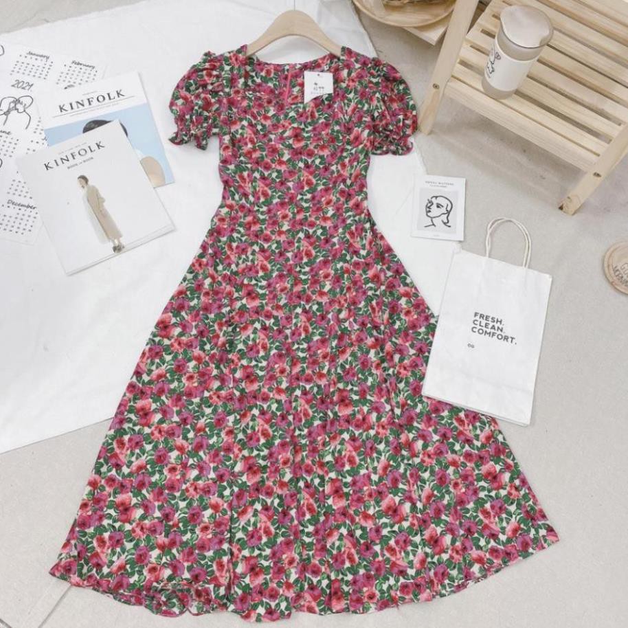 Đầm Nữ Đẹp Váy Maxi Hoa Siu Đỉnh Dài 1m15! Khoá Sau Tay Bồng Xoè Chuẩn Nhé HÌNH THẬT QUÁ ĐẸP LUÔN