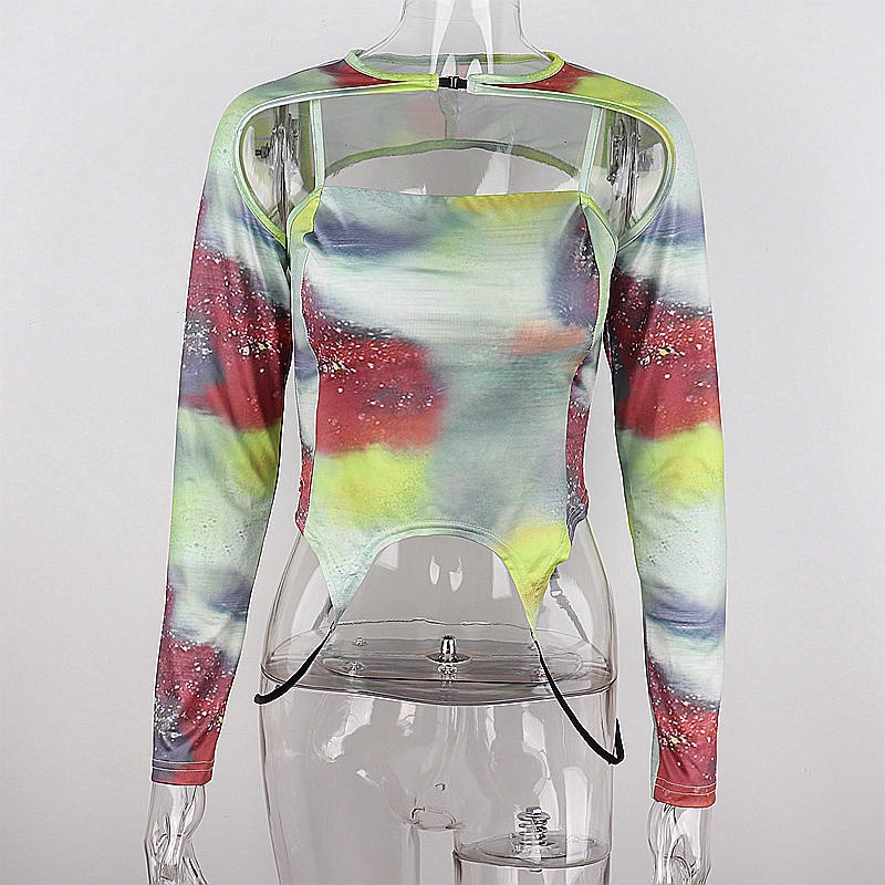 Áo Tank Top Tay Dài Phối Khóa Cài Thiết Kế Lệch Tà Quyến Rũ Cho Nữ