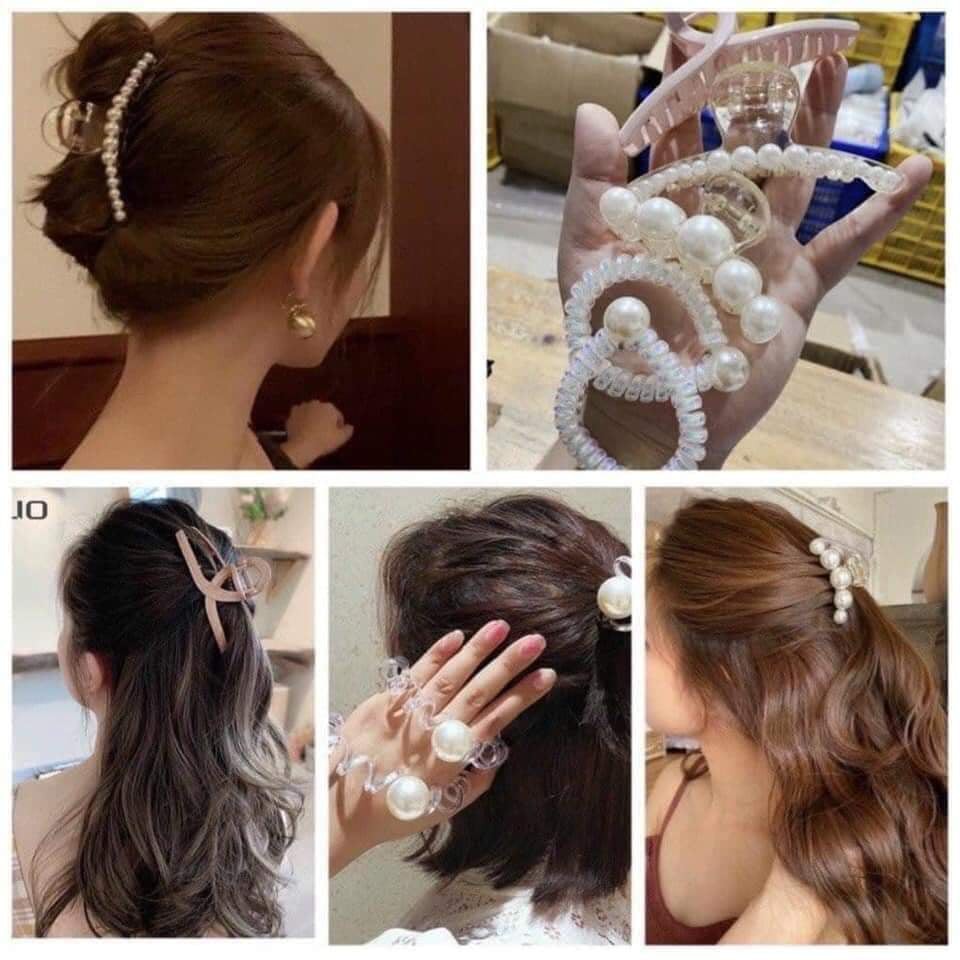 Sét 5 kẹp tóc,dây buộc tóc siêu đẹp MẪU MỚI