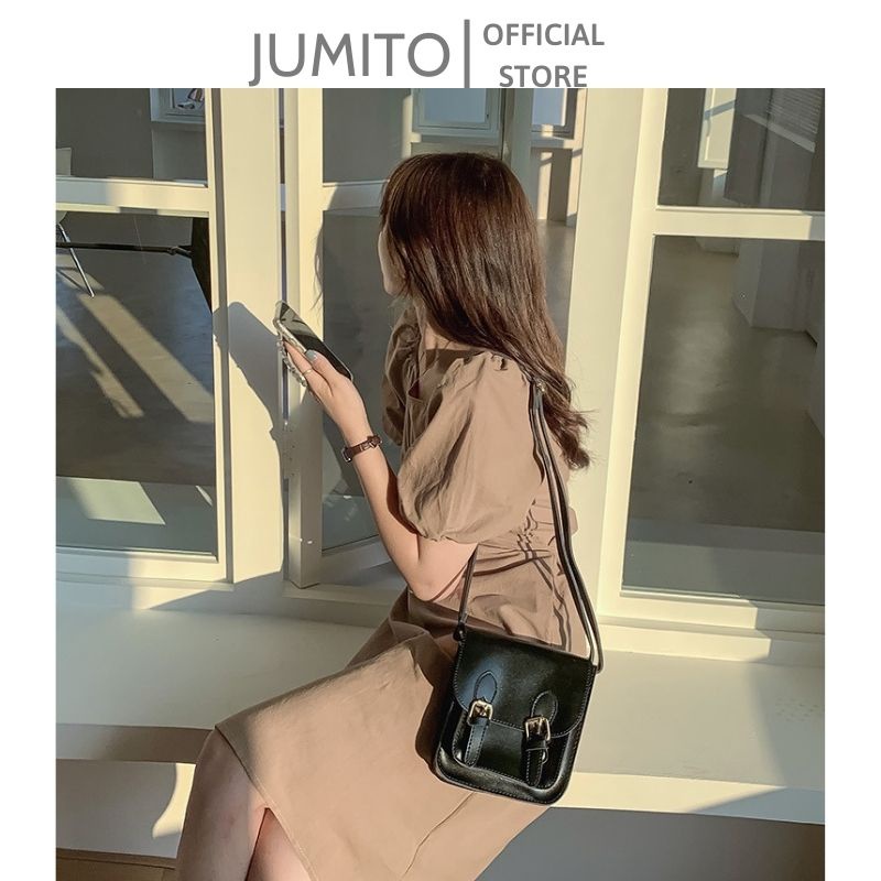 Túi xách da nữ đeo chéo đeo vai hai khuy cài hàng Quảng Châu cao cấp JUMITO T1.019.NA