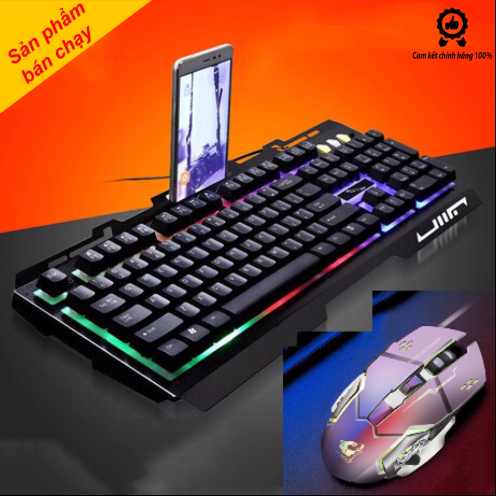 Bộ bàn phím G700 và chuột FREE WOLF V5 SIÊU CAO CẤP CHUYÊN GAME THỦ, Dùng Cho Máy Tính, Laptop