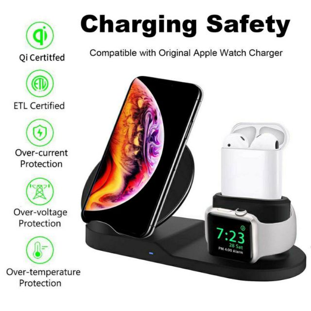 Đế sạc không dây N30 3in1 10W : Phone + Apple Watch + airpod