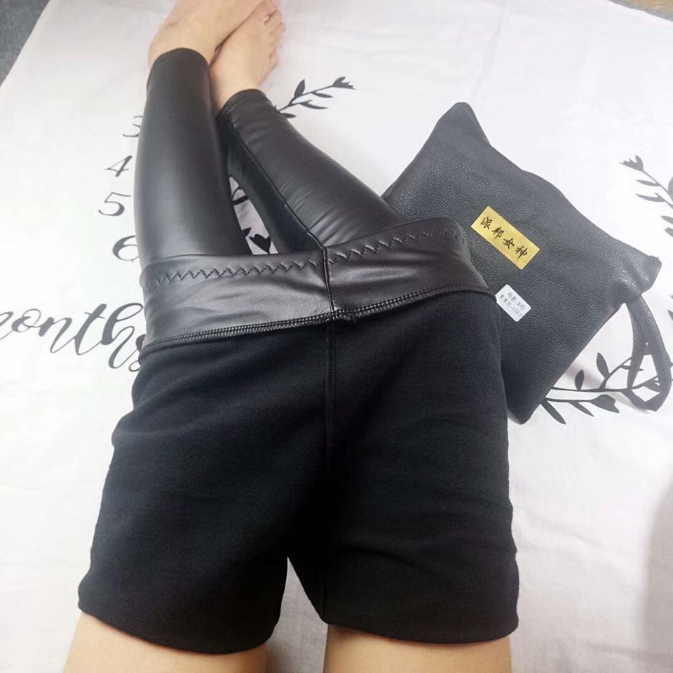 Quần Legging Da bóng nhẹ có lót lông co giãn tốt - Thời trang thiết kế DELEAH