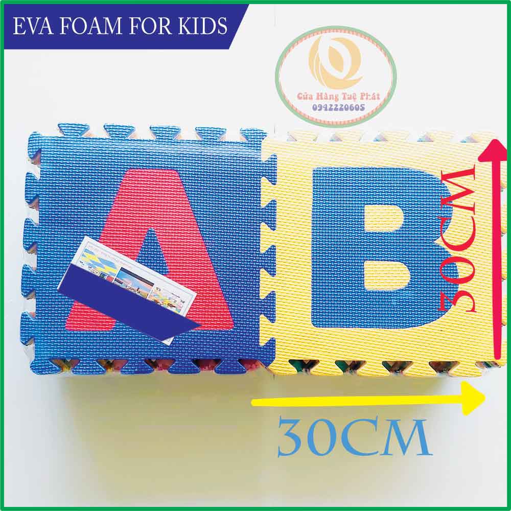 Bộ 26 Miếng Thảm Xốp Mềm Lót Sàn - Tấm Xốp Lót Sàn Cho Bé - Thảm Ghép Chữ Cái, Số Và Phép Tính