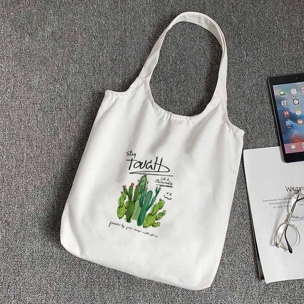 Túi Ulzzang Nữ [ZCrush] Túi Vải Đeo Vai Phong Cách Nhật Bản Cao Cấp - Canvas Tote In Hình Đáng Yêu