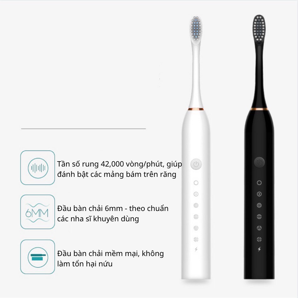 Bàn chải đánh răng điện Sonic X3 Plus,bàn chải điện chăm sóc răng trắng bóng,bàn chải lông mềm 2022