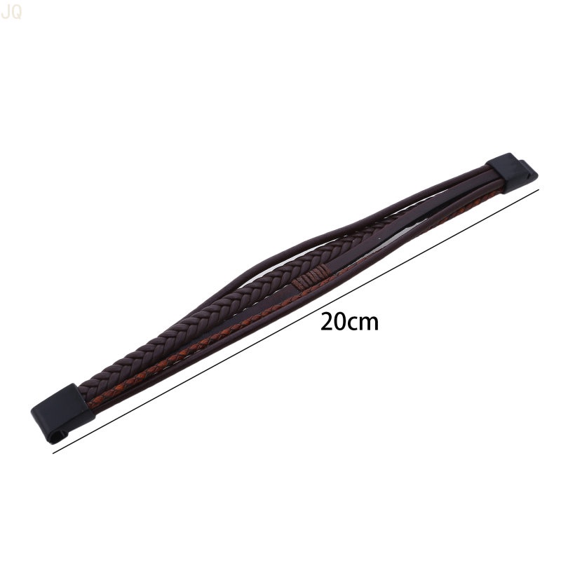 Vòng Tay Da Nhiều Sợi Khoá Nam Châm Sang Trọng Cho Nam Giới