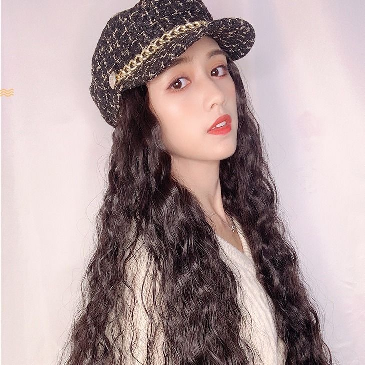 Nón giả tóc xoăn dài thời trang mùa đông