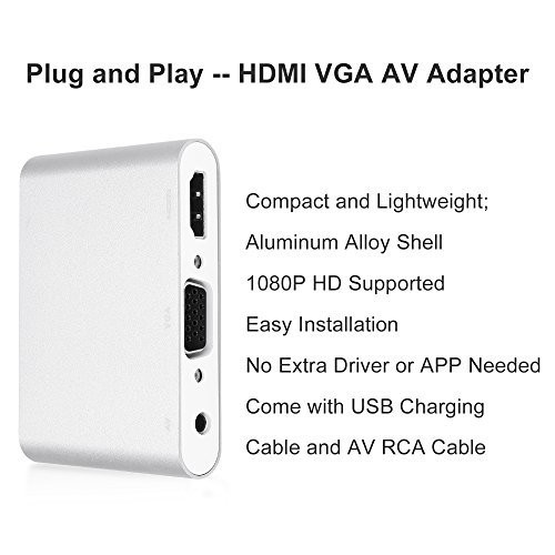 Cáp chuyển đổi Lightning to HDMI VGA Audio Adapter Dành Cho Iphone, Ipad