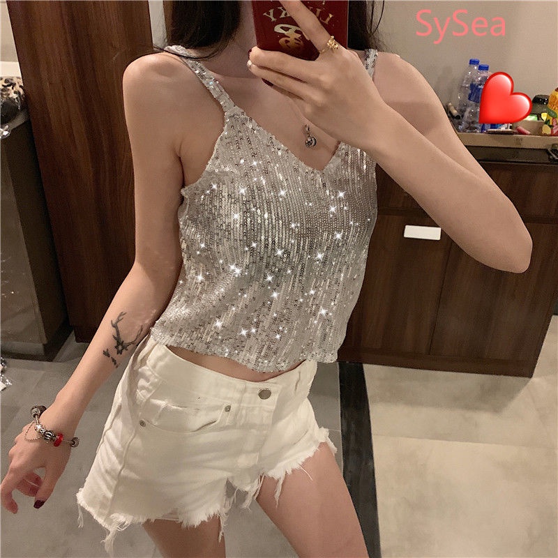 Áo Hai Dây Đính Kim Sa Quyến Rũ Thời Trang Mùa Hè