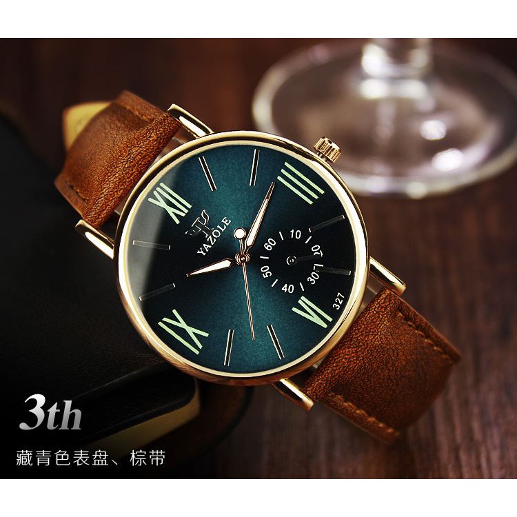 Đồng hồ nam dây da tổng hợp Yazole YA001 | BigBuy360 - bigbuy360.vn