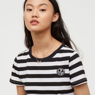 Áo thun kẻ sọc croptop