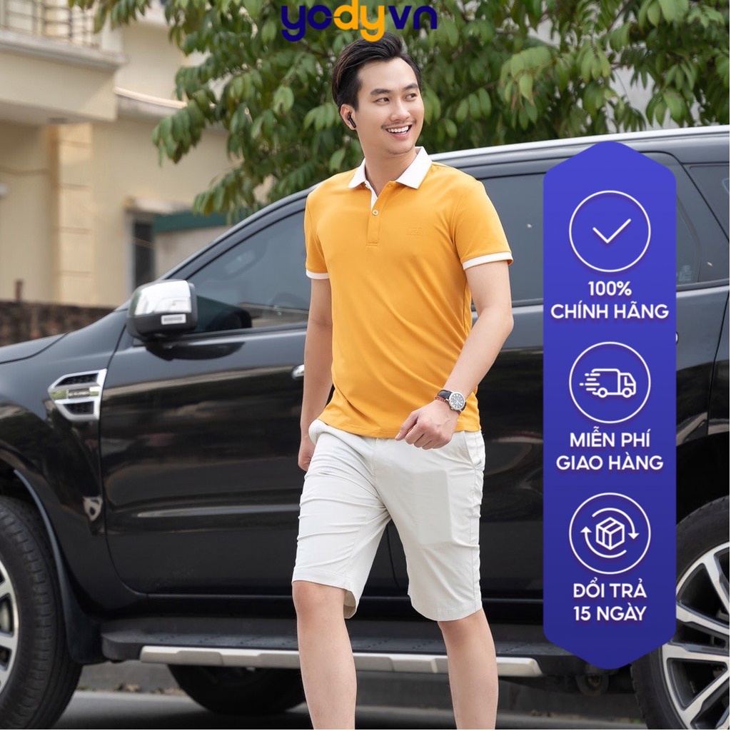 Áo polo YODY nam thấm hút tốt áo phông chất liệu cafe chống tia UV hữu hiệu APM3635