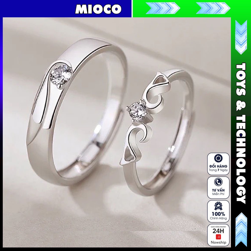 Nhẫn cặp đôi nam nữ MIOCO NB04, thời trang thiết kế hở dễ dàng điều chỉnh kích cỡ sang trọng