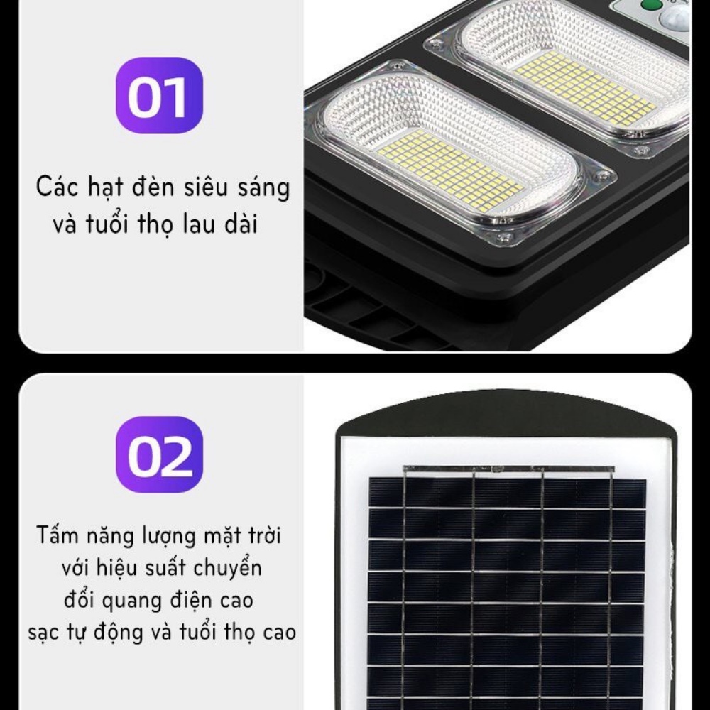 Đèn LED Năng Lượng Mặt Trời Cảm Biến Tự Động Sáng Chống Thấm Nước NANALI STORE