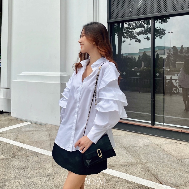 Iris Blouse / Áo sơ mi ráp bèo tầng