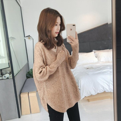 Fashion Lazy Style Loose Knit Pullover Top Women All-match Long Sleeved V-neck Sweater | BigBuy360 - bigbuy360.vn