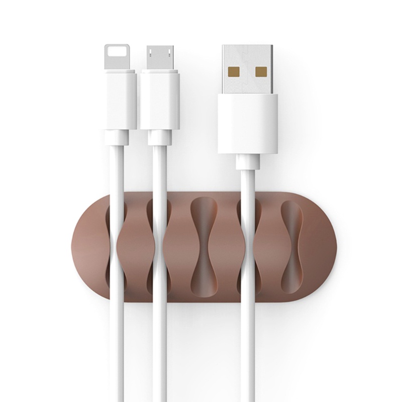Nama Kẹp Silicon Cố Định Dây Cáp Tai Nghe 5 Lỗ Tự Dính