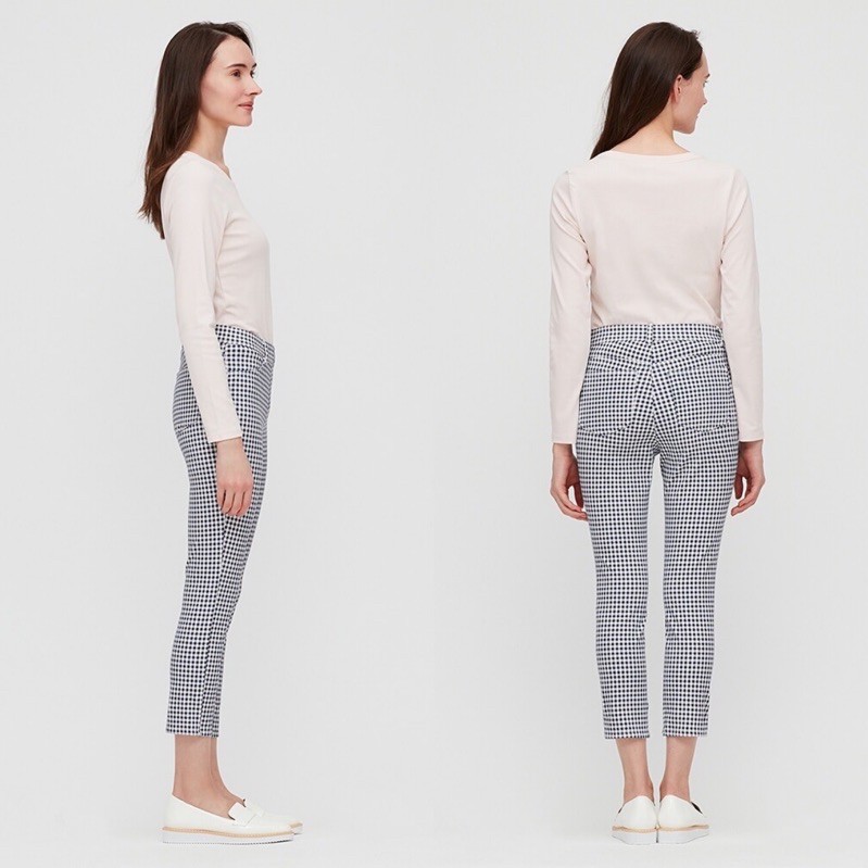 Quần ngố kẻ caro skinny nữ của UNIQLO