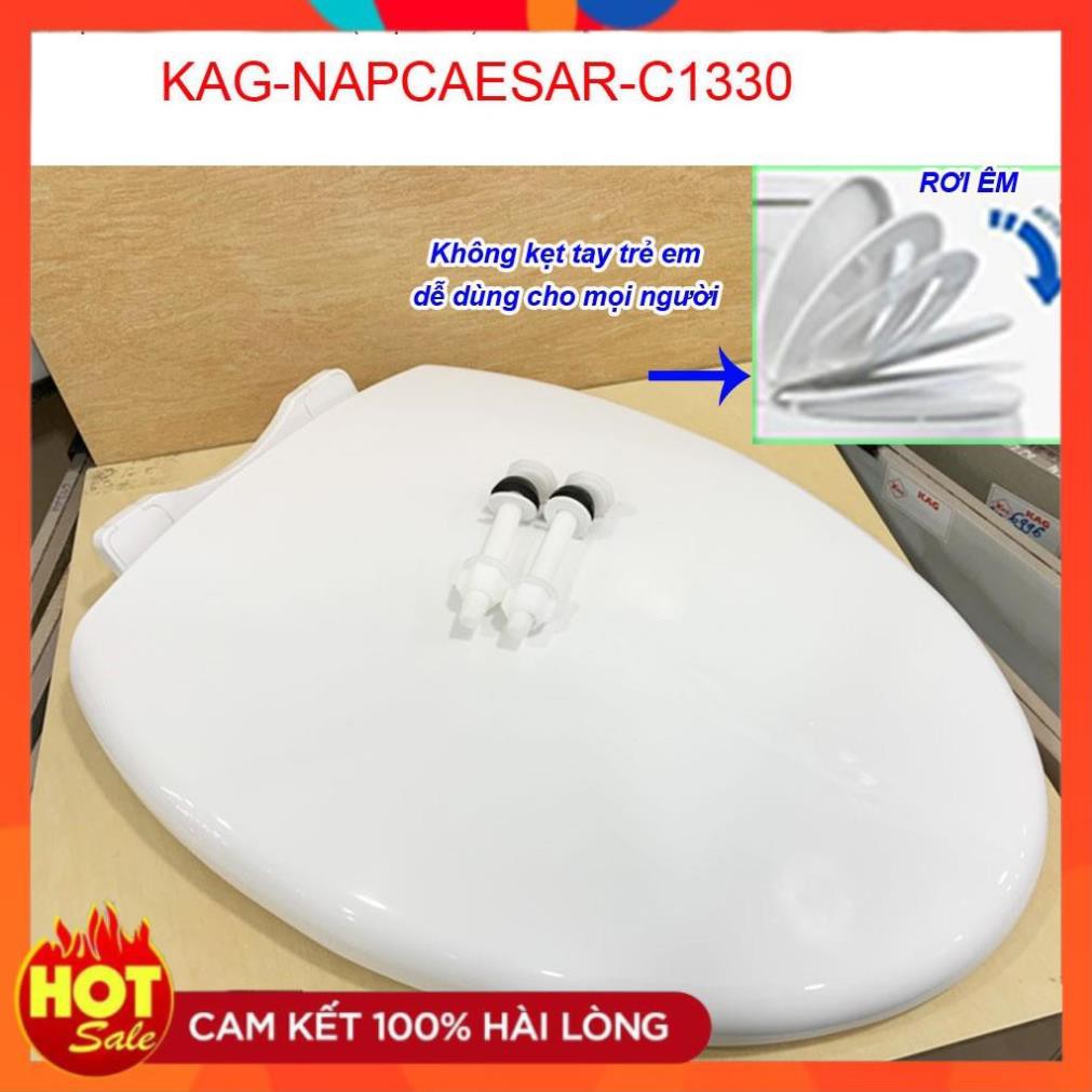 Nắp đậy bồn cầu Caesar C1330, nắp rơi êm bàn cầu 2 khối thân dài inax C504-C702, Viglacer giá tốt chất lượng tốt