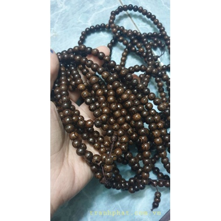 Tràng 108 hạt gỗ mân tự nhiên (mun đuôi công) 6ly