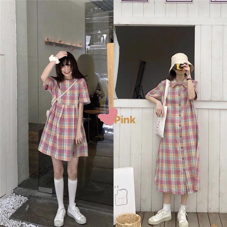 Đầm Dài Qua Gối Họa Tiết Sọc Caro Thời Trang Mùa Hè Mới | BigBuy360 - bigbuy360.vn