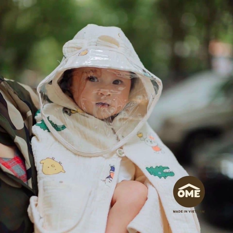 Áo choàng đa năng cho bé Ome-Áo chống nắng,chống bụi, cho bé từ sơ sinh đến 8 tuổi Ôme