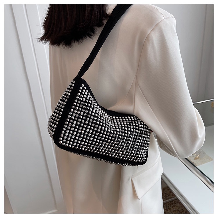 Túi Đeo JASMIN NOIR vai họa tiết kim cương nhân tạo thiết kế thời trang cho nữ