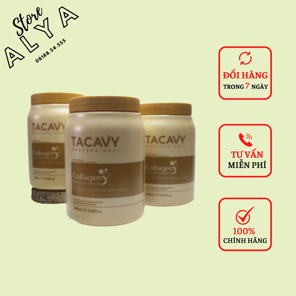 Kem Hấp dầu, Ủ tóc Tacavy Collagen 1000ML |Siêu Phục Hồi Tóc Hư Tổn