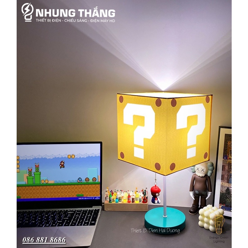 Đèn Bàn Dấu Hỏi Giật Dây Super Mario DB-915 - 3 Chế Độ Ánh Sáng - Decor Trang Trí Phòng Ngủ,Bàn Làm Việc - Bảo Hành 1Năm