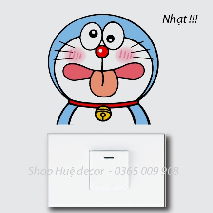 Decal dán ổ điện, sticker trang trí Doraemon dễ thương